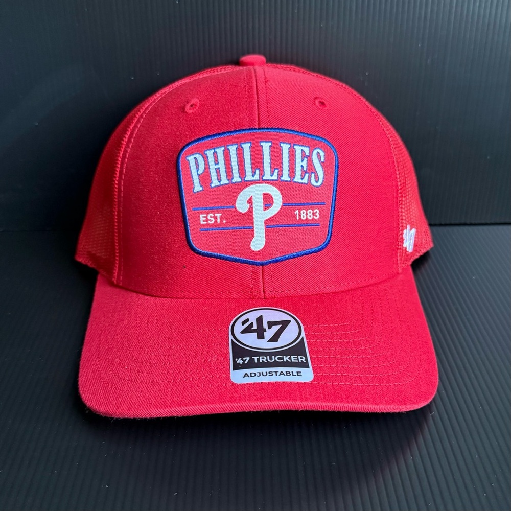 ‘47 Brand Adult Philadelphia Phillies Red SnapBack Cap Adjustable Trucker Hat